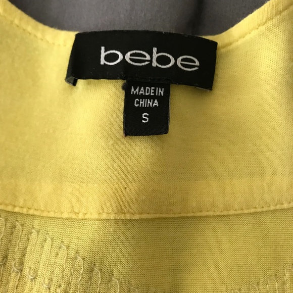 BEBE Yellow Sequin Stripe Racerback Tank - Picture 2 of 3